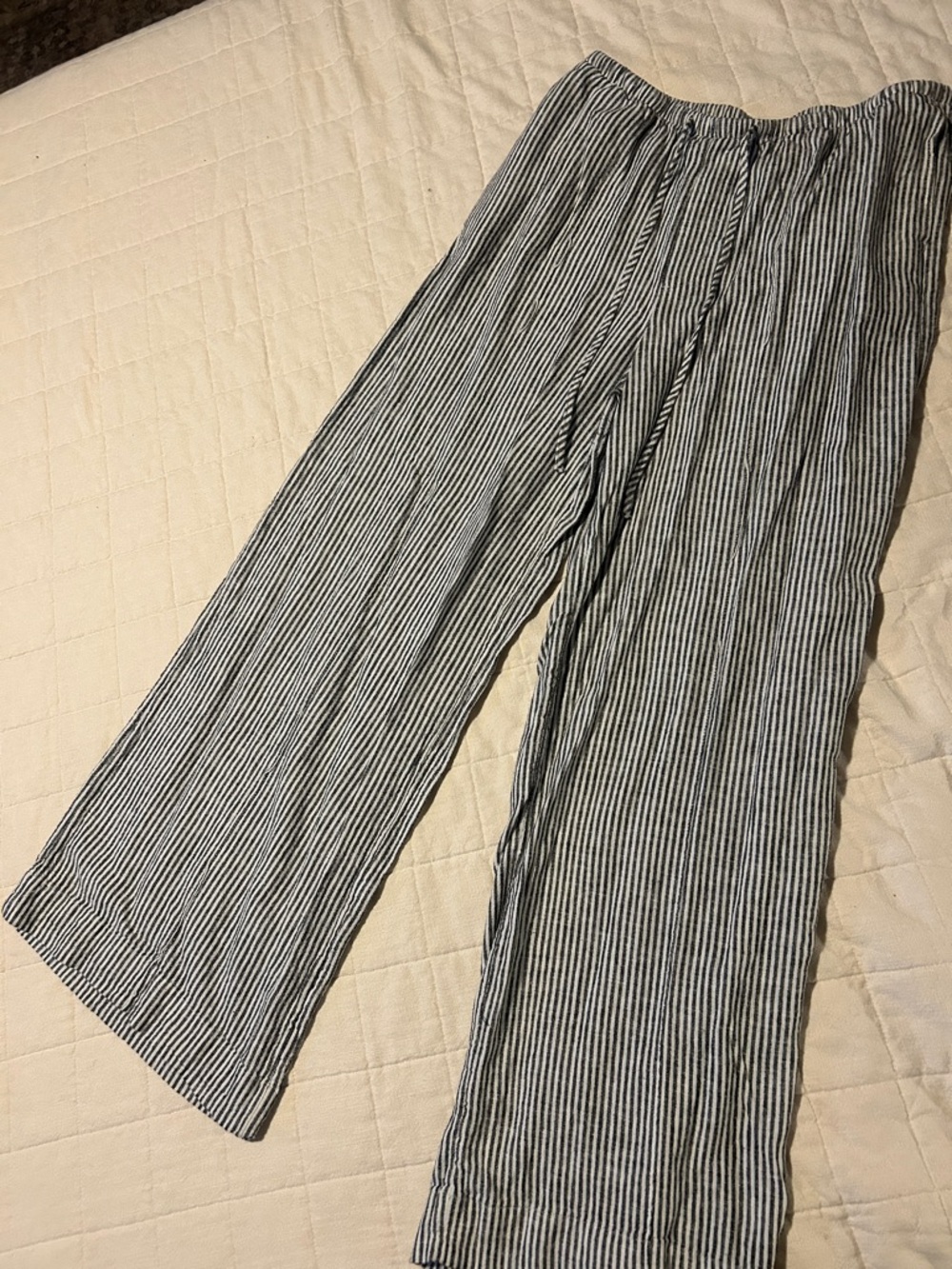 a new day Black and White Striped Wide-Leg Pants
